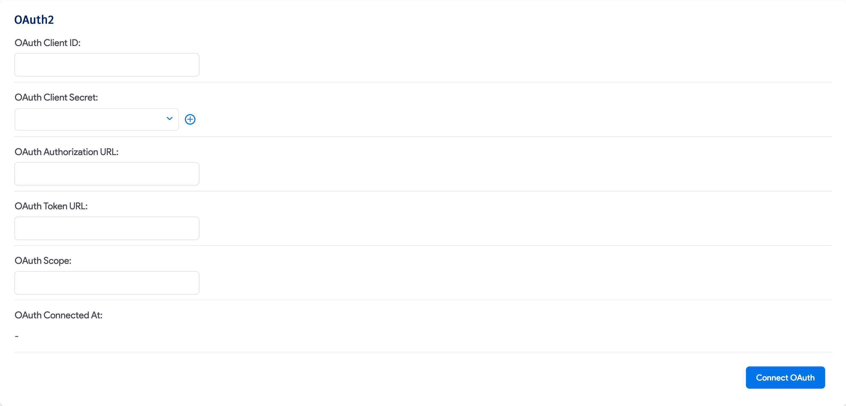OAuth2 authentication mail server fields