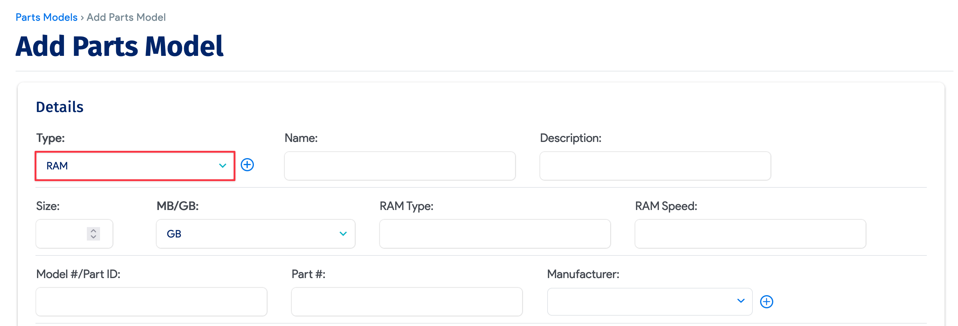 RAM attributes