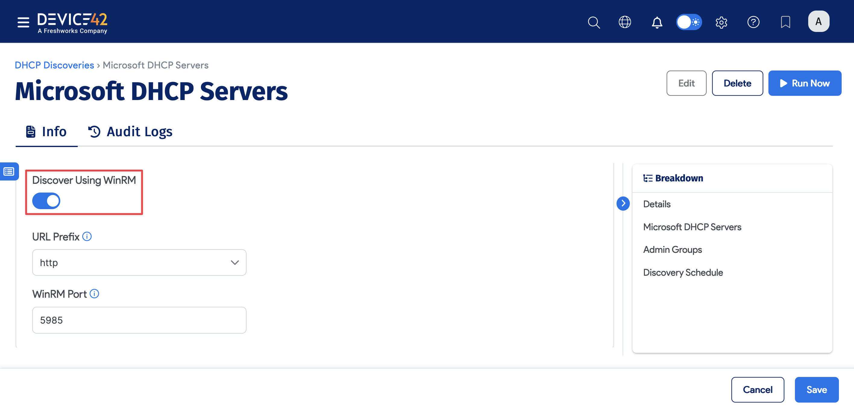 DHCP WinRM option