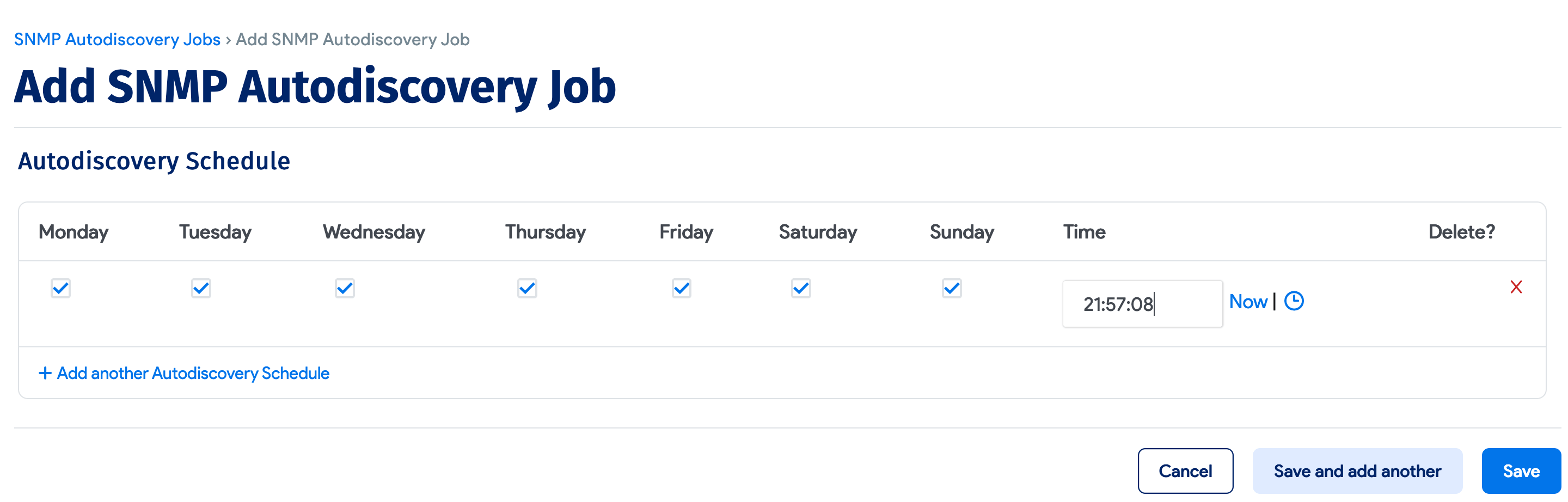 SNMP job schedule