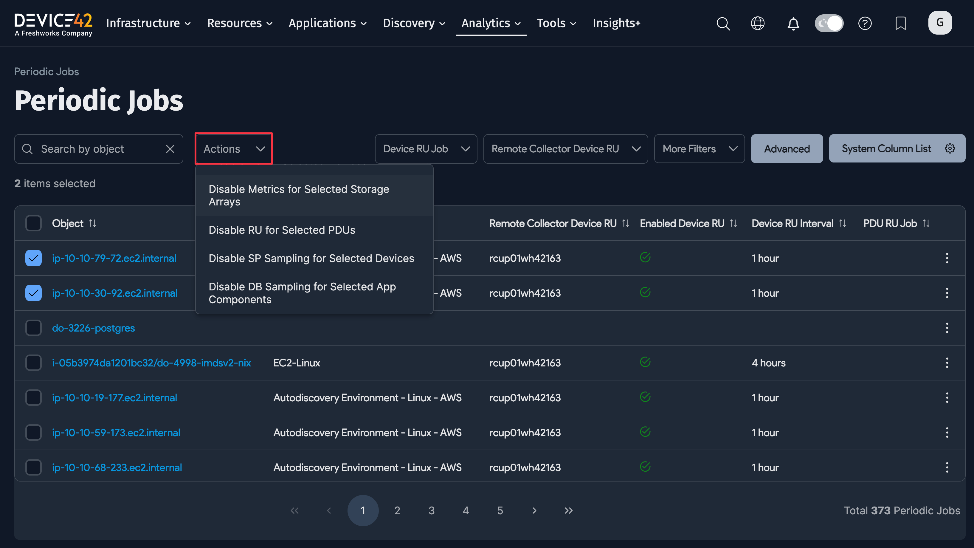 Periodic Jobs view page
