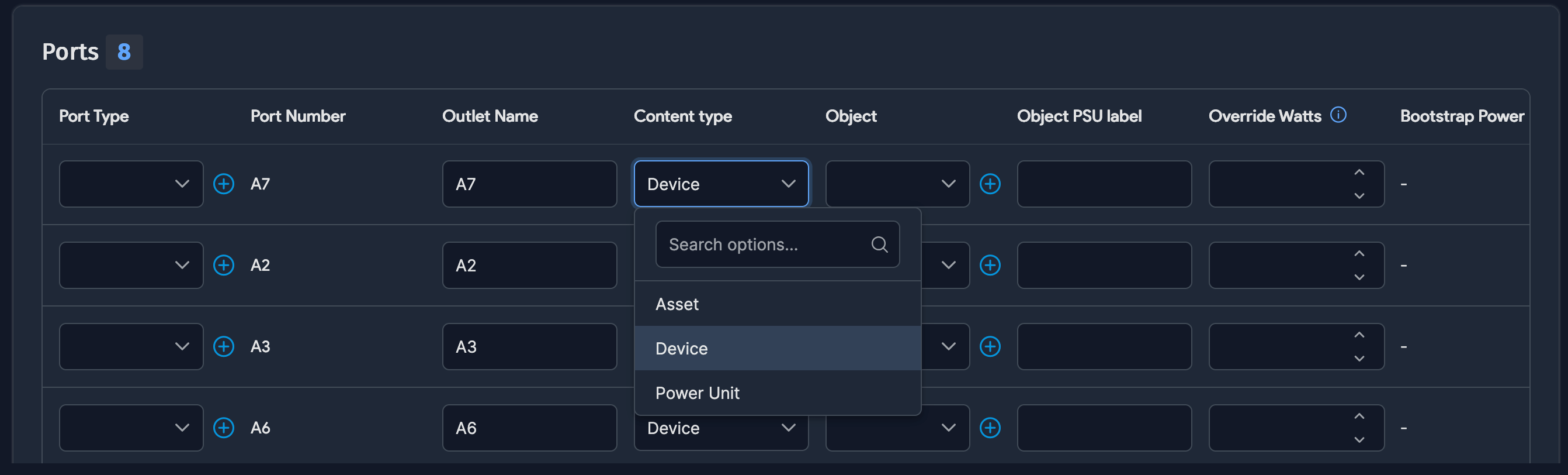 Edit PDU page