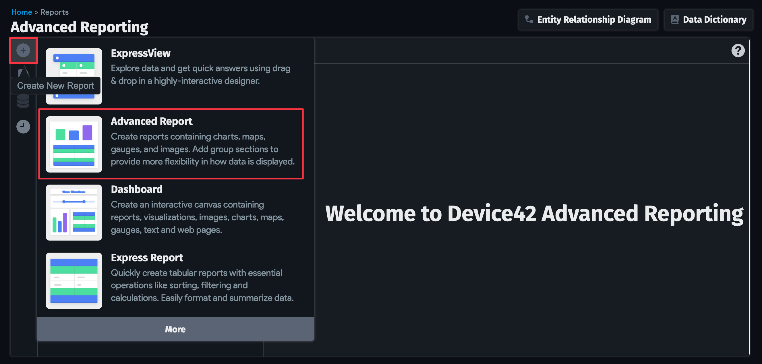 Create new Standard Report