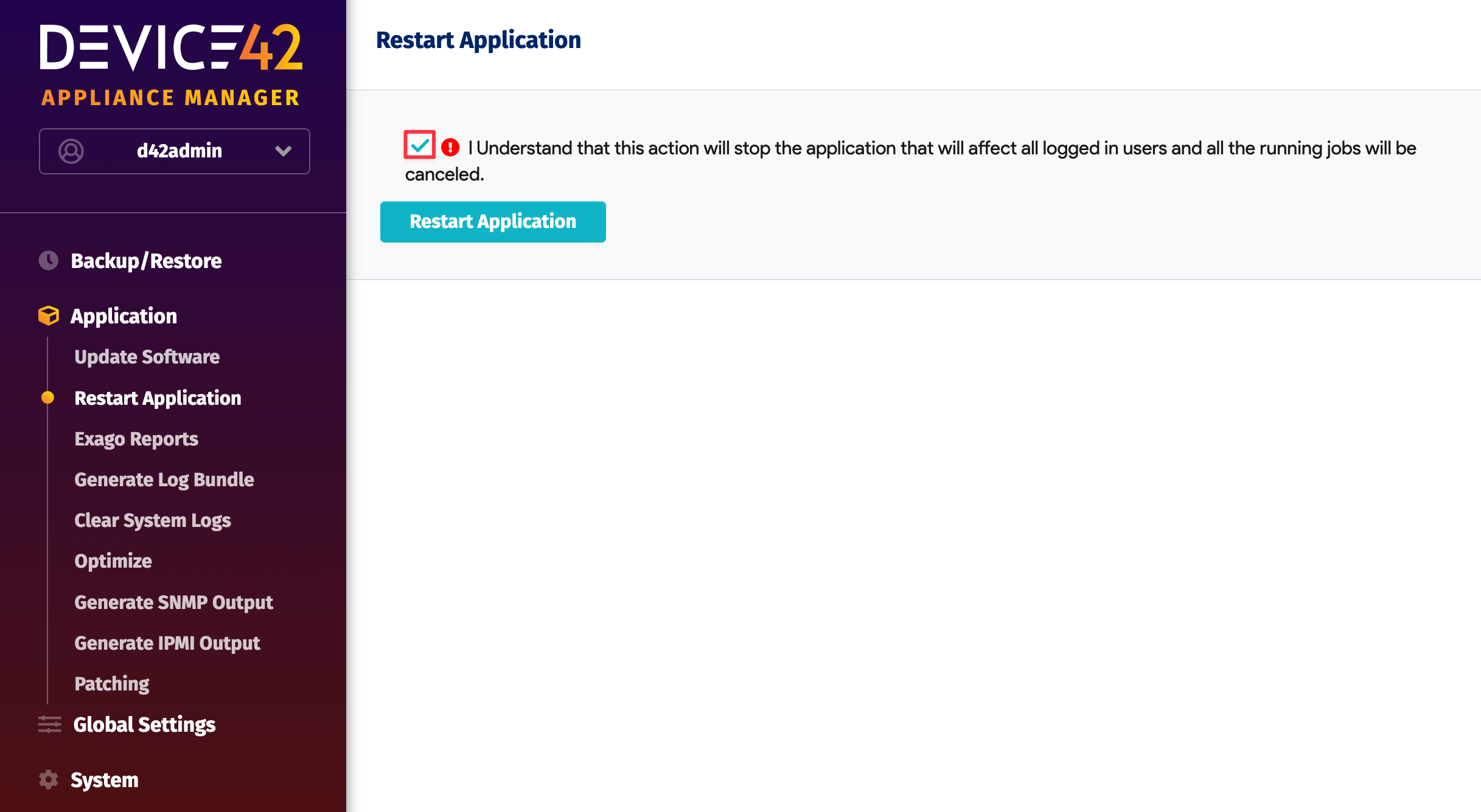 Restart button