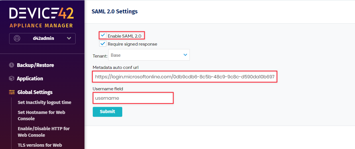 Enter SAML username