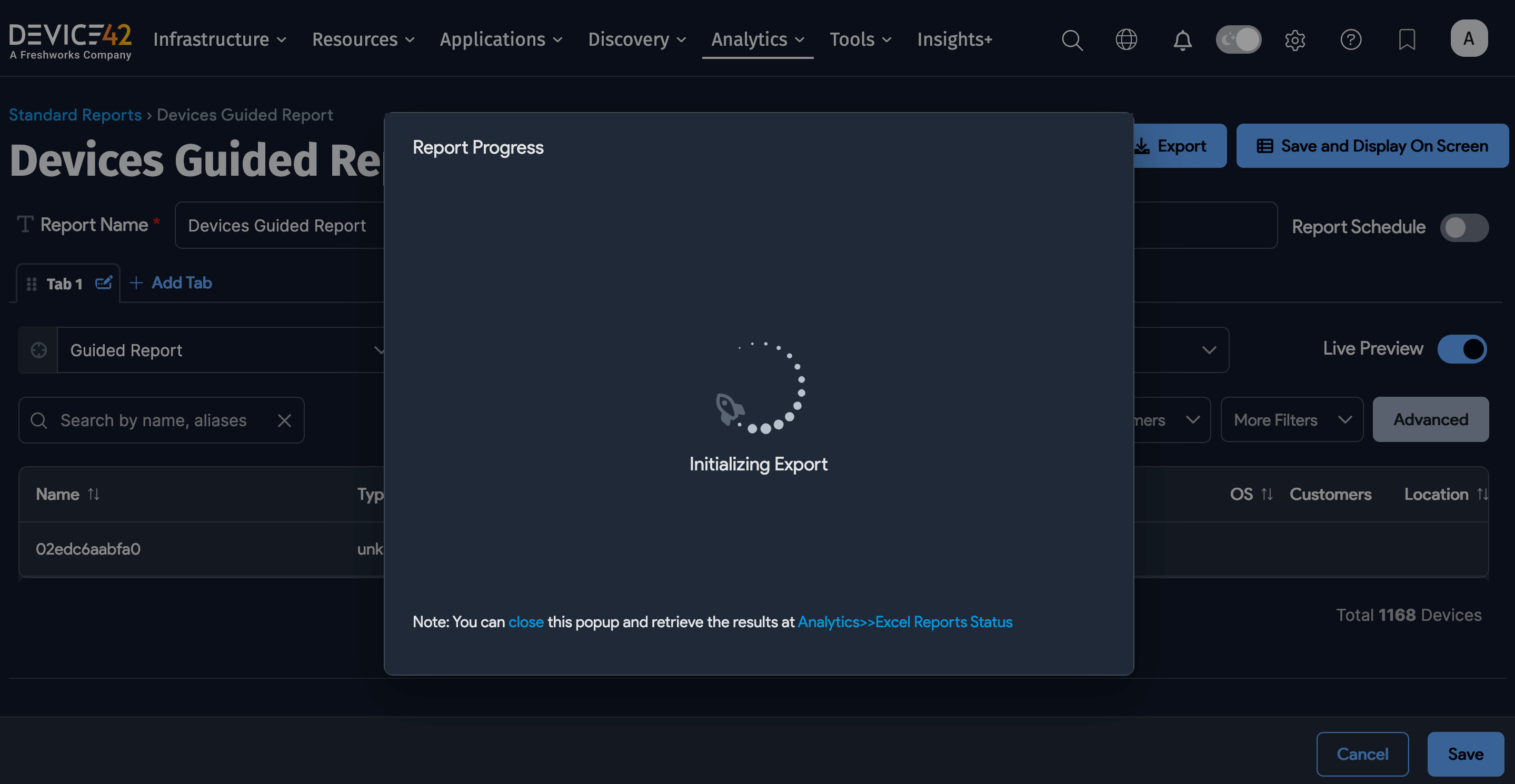 Report Progress