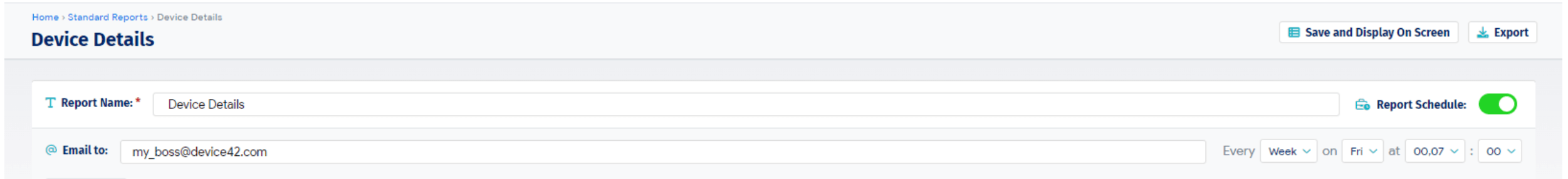 Scheduling standard reports