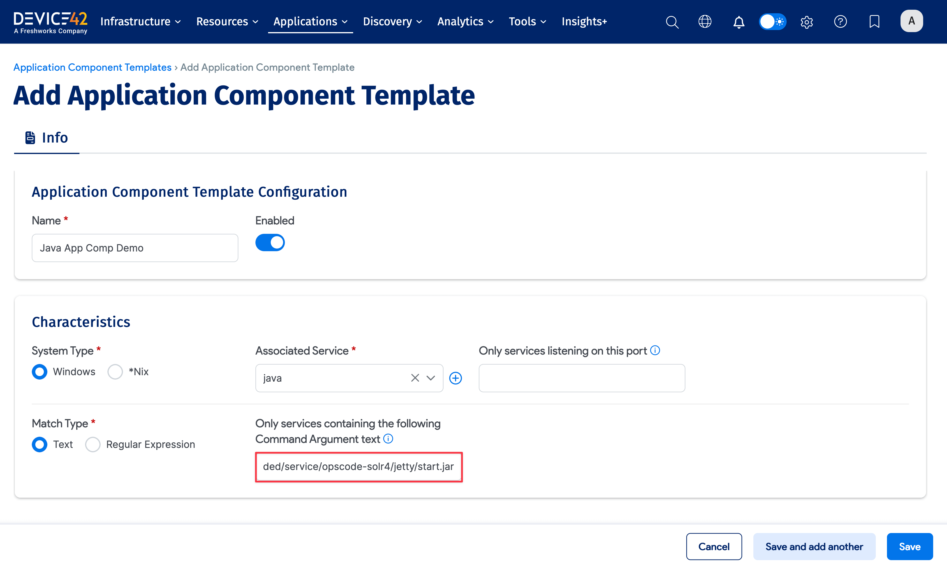 Application Component Template