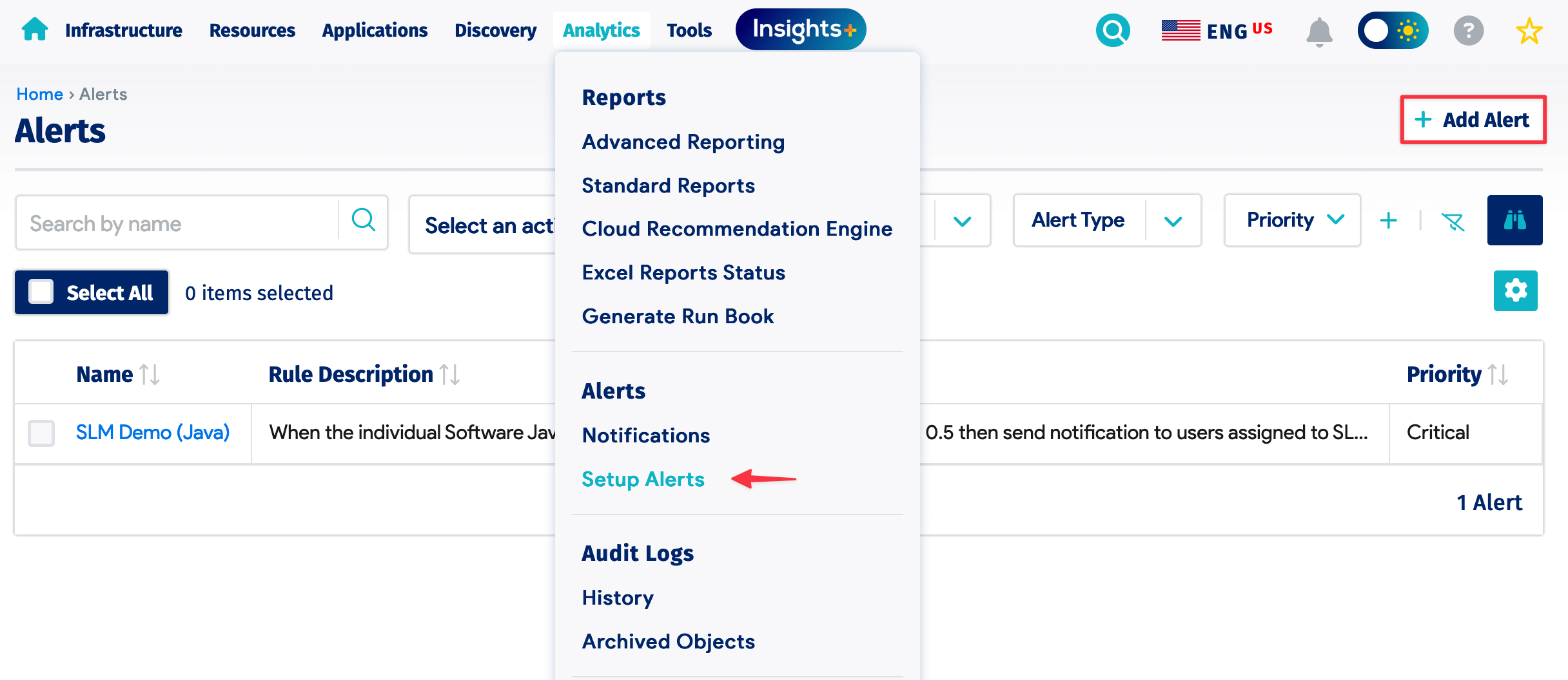 Add alert button