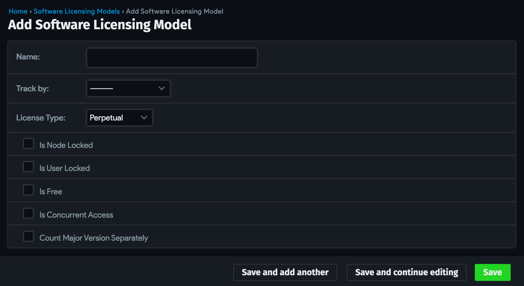 Add Software License Model