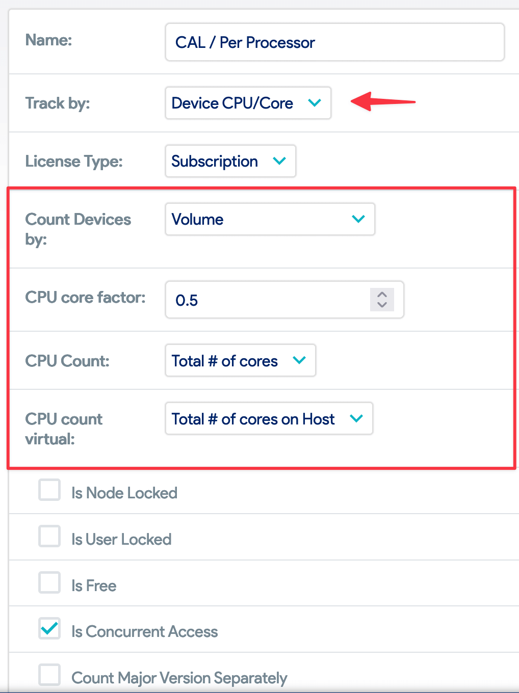 Track By Device CPU/Core option