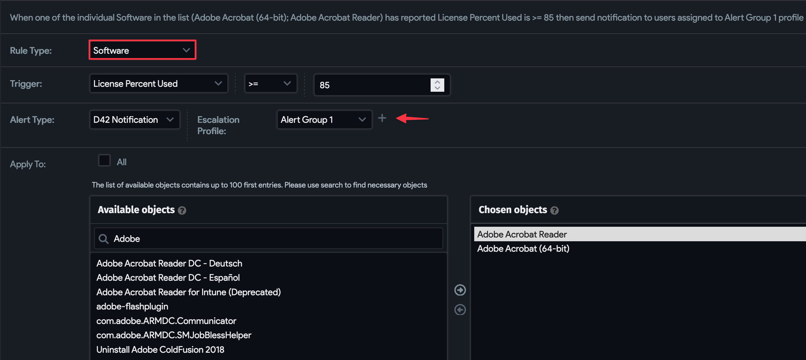 Add alert example