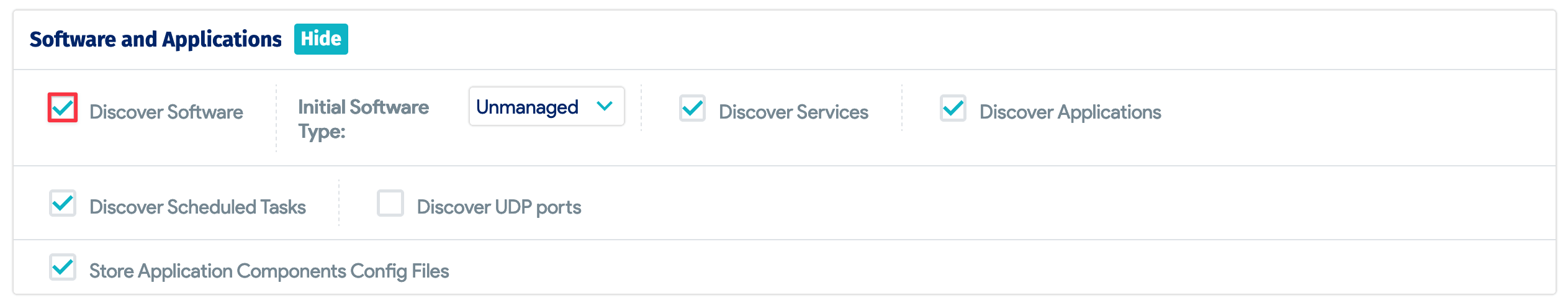Discover Software option