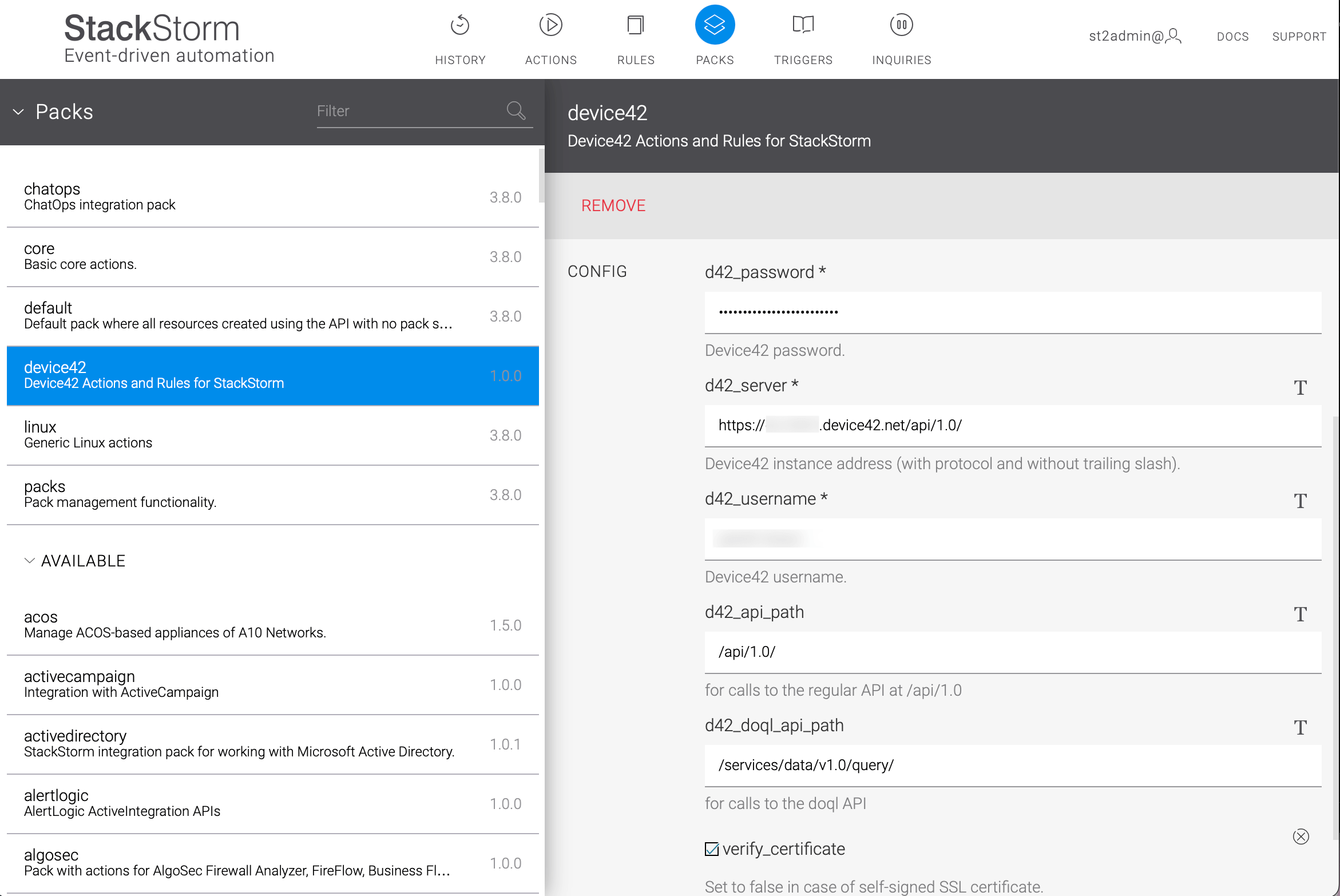 Configure via UI