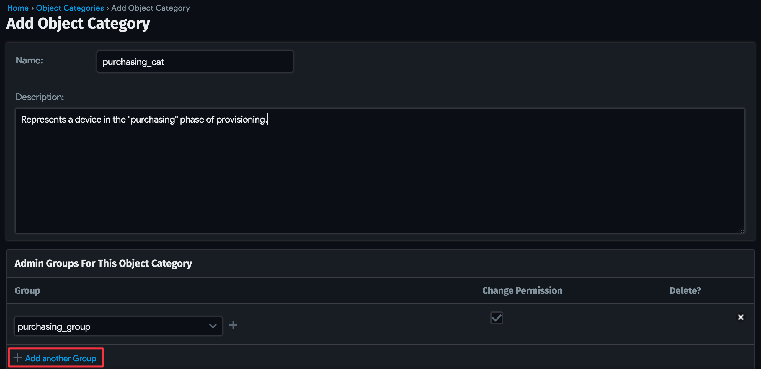 Add object category