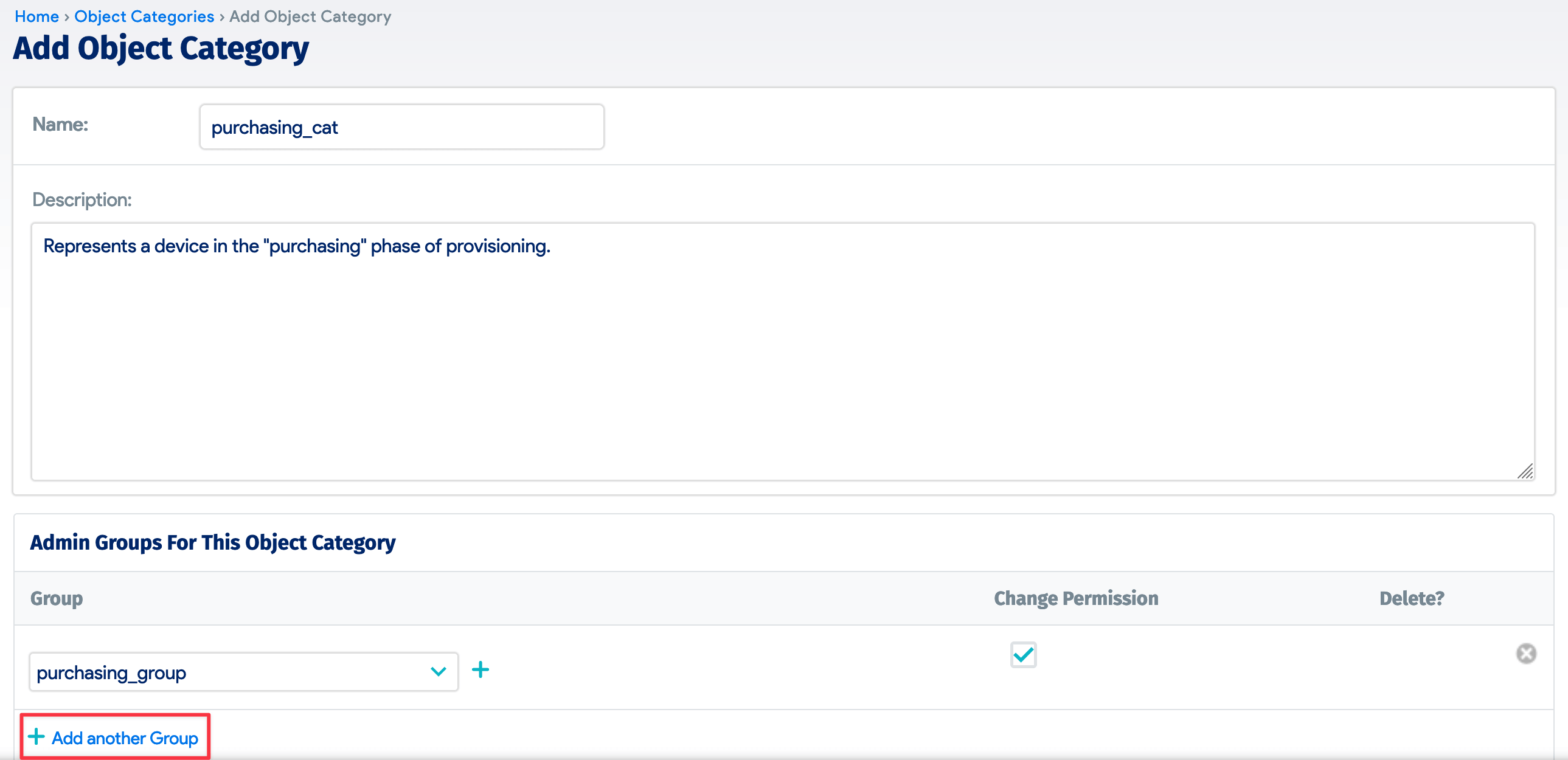 Add object category