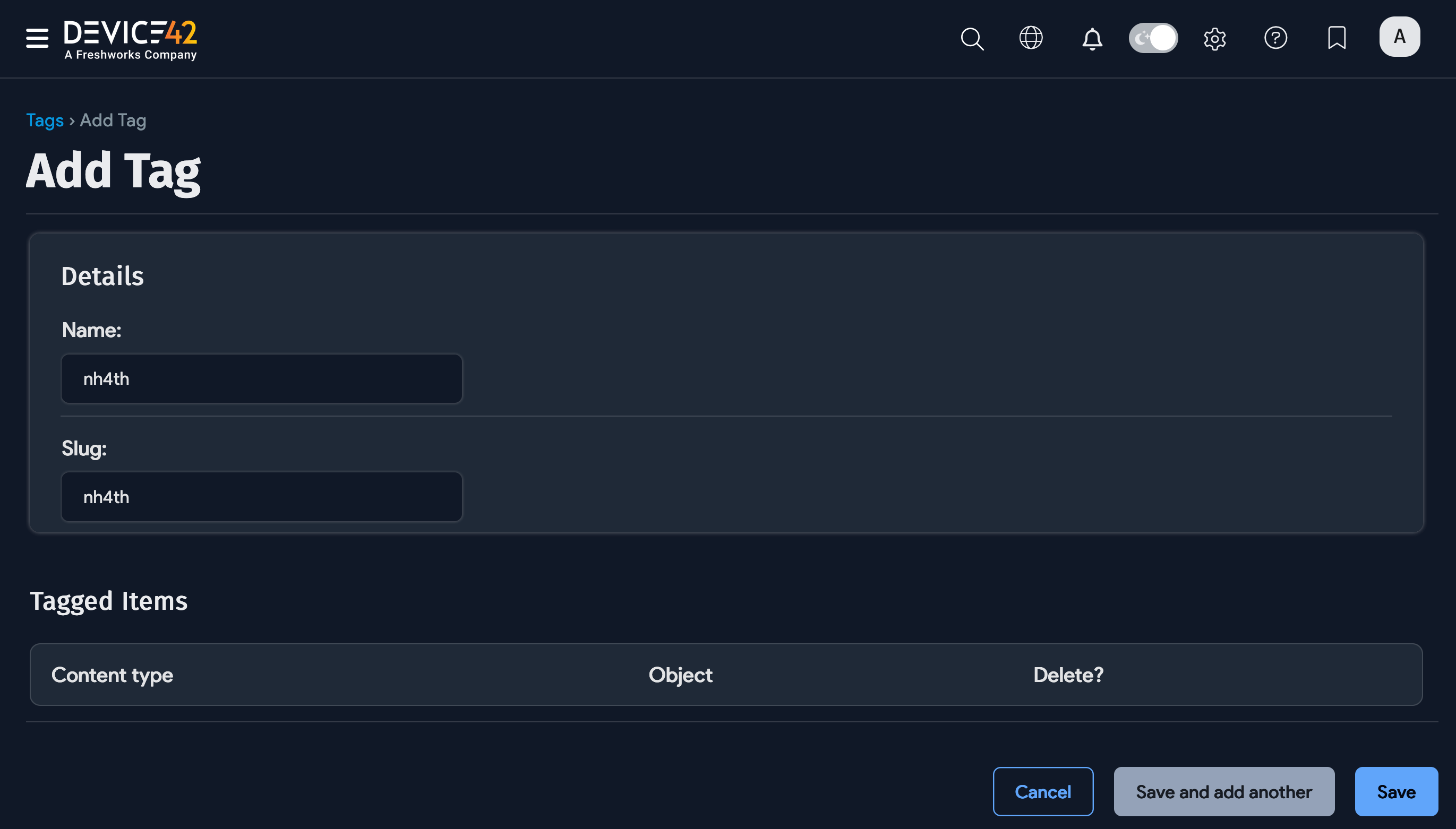 Add a new tag