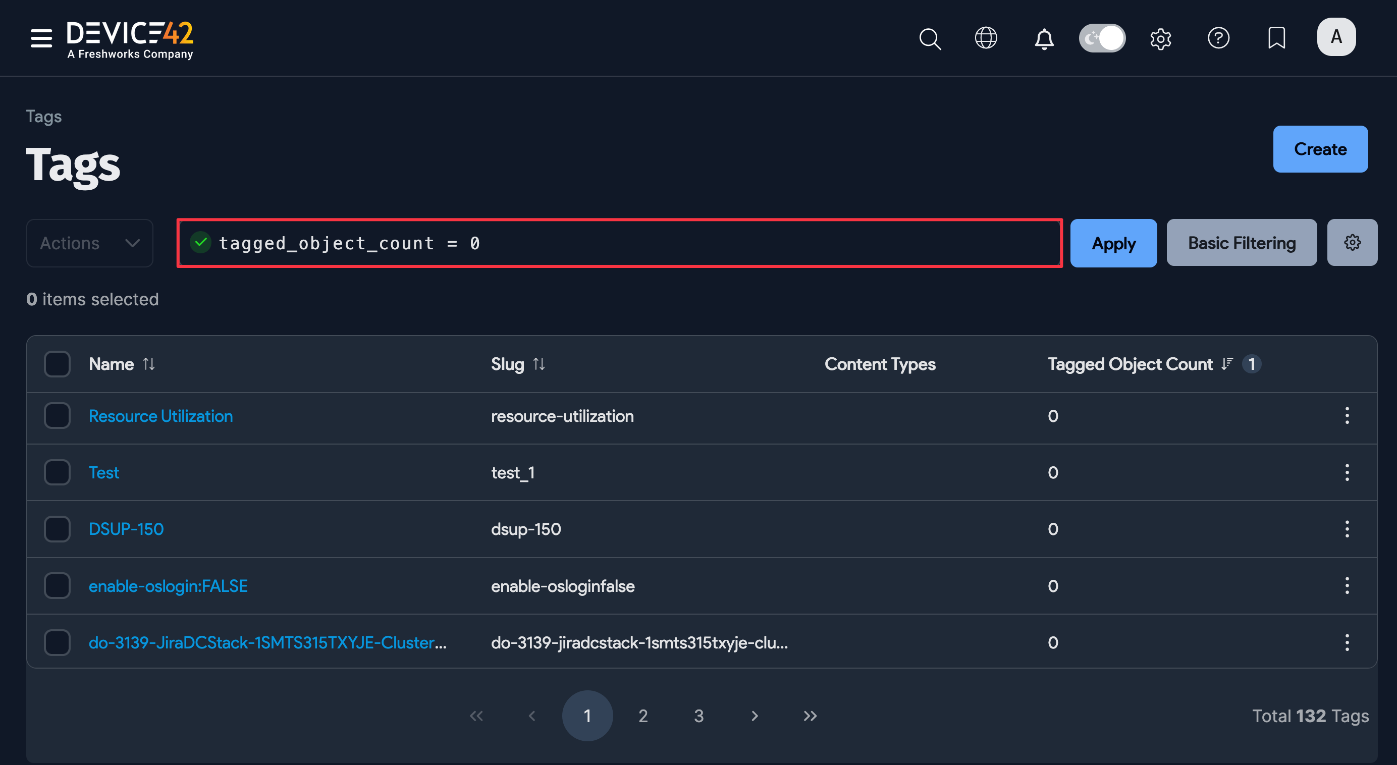 Tagged object count