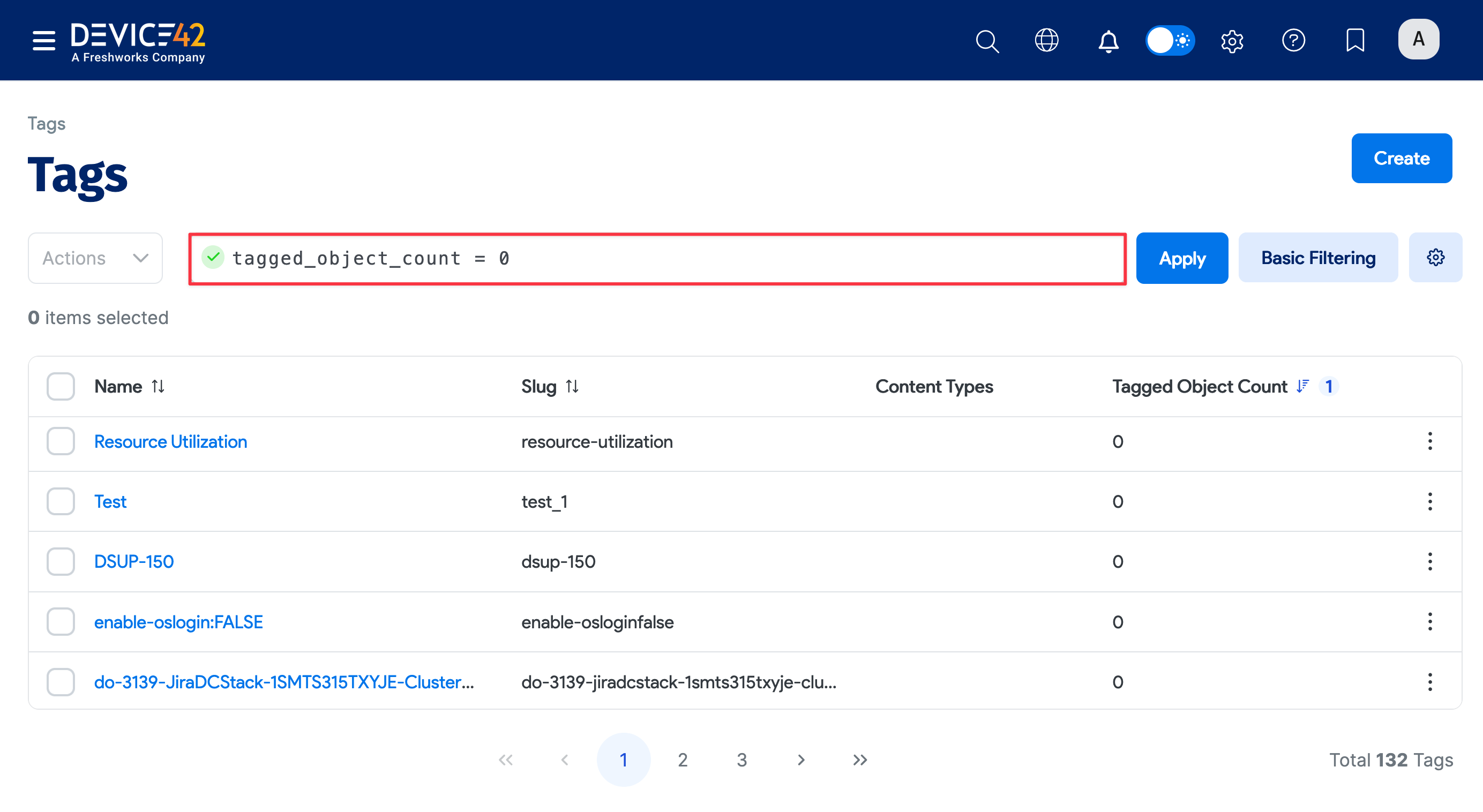 Tagged object count