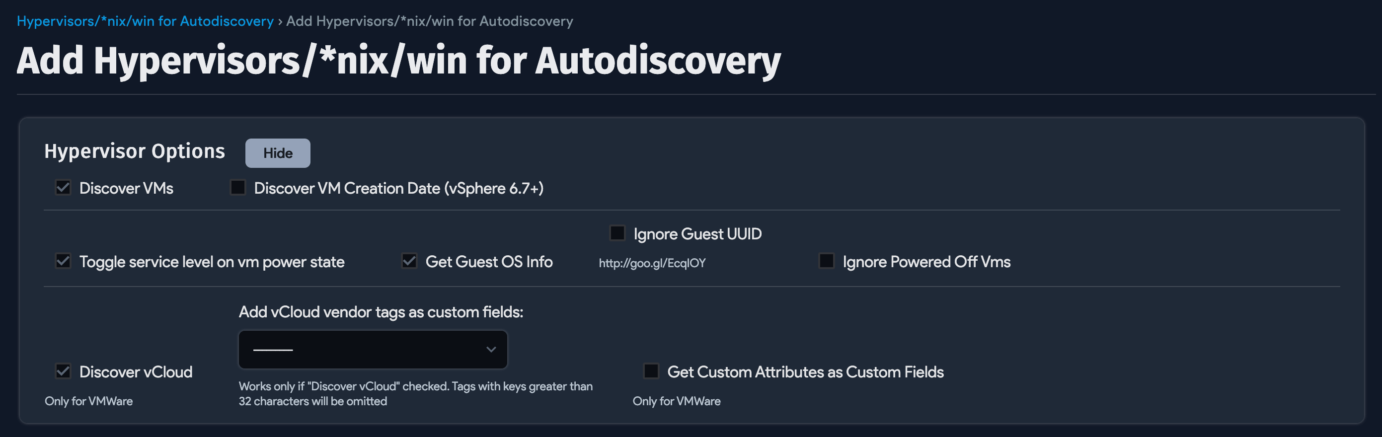Hypervisor Options
