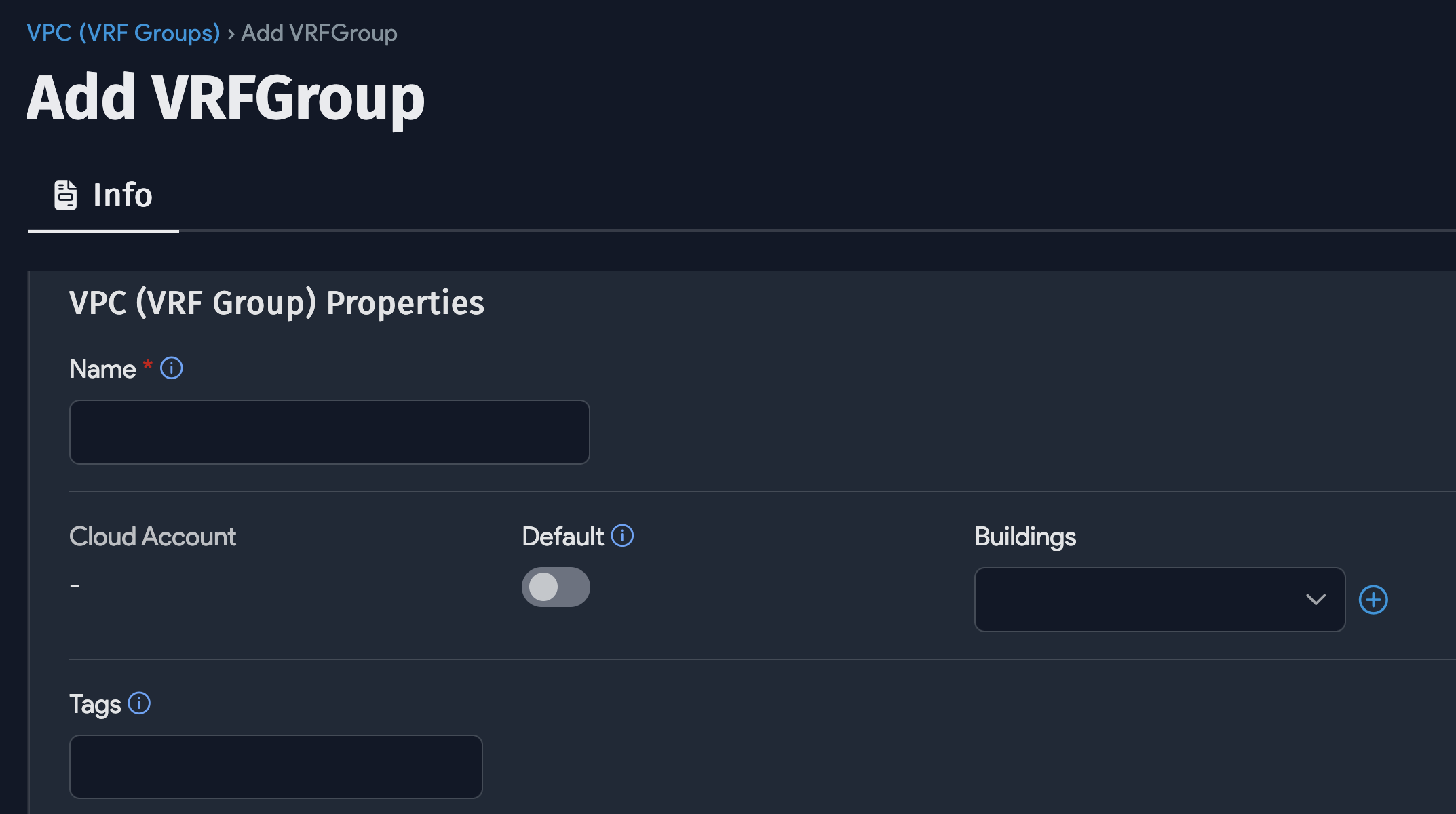 Add new VRF group