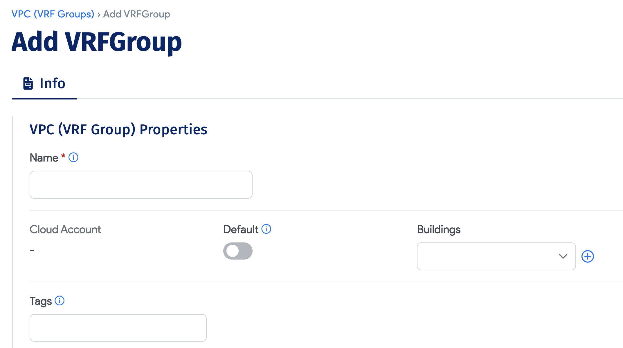 Add new VRF group
