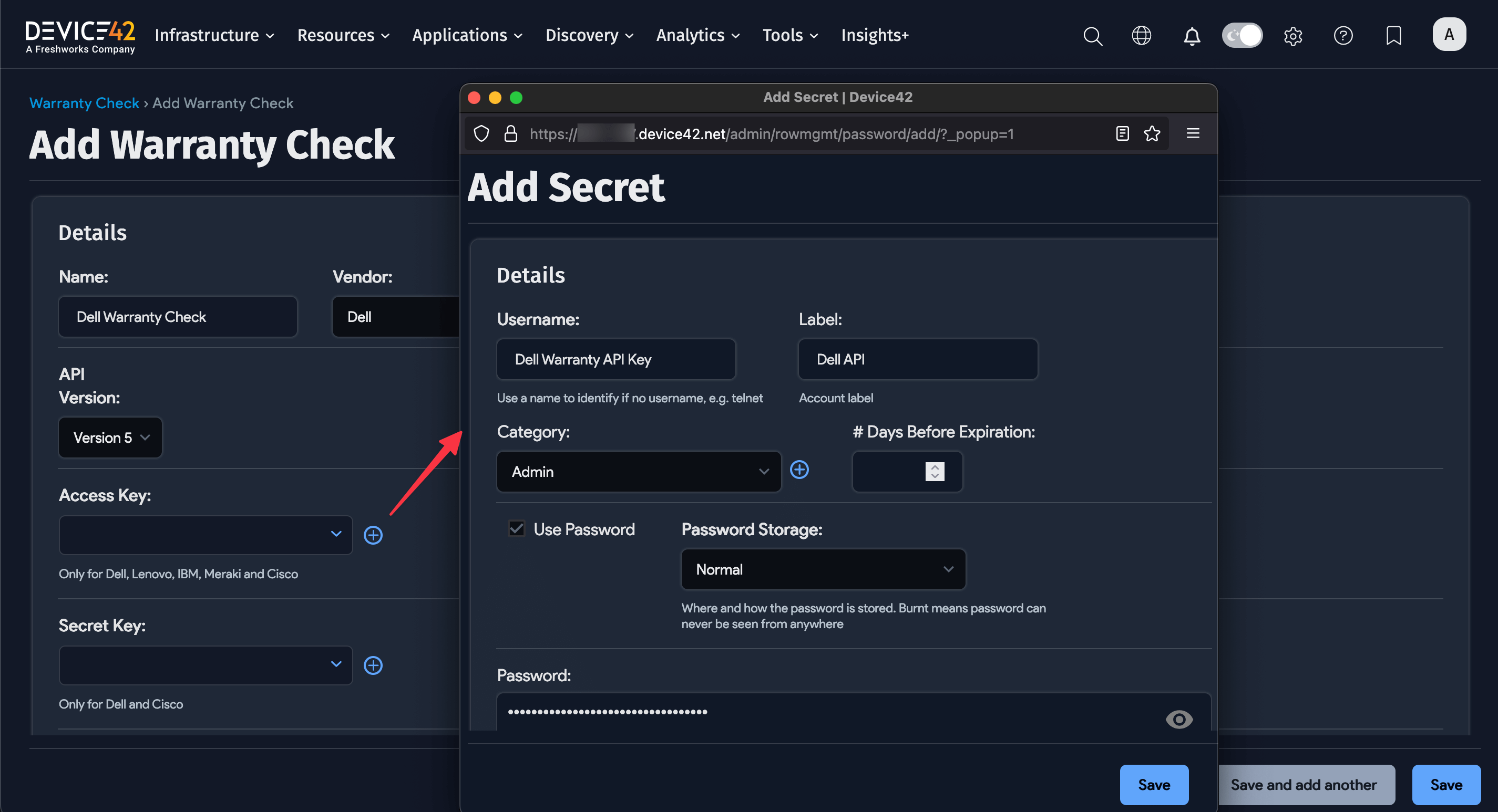 Add API key
