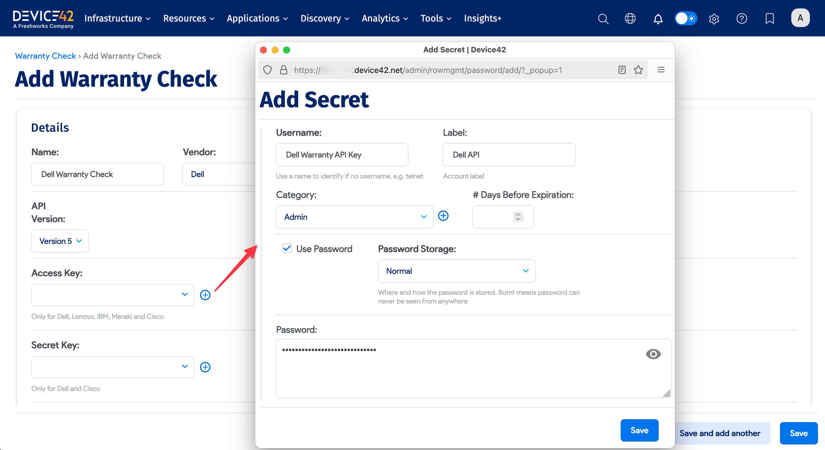 Add API key