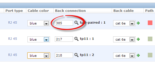 Individual back connectivity per port
