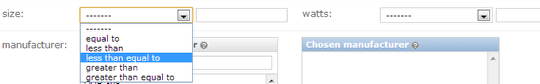 Numeric field filtering