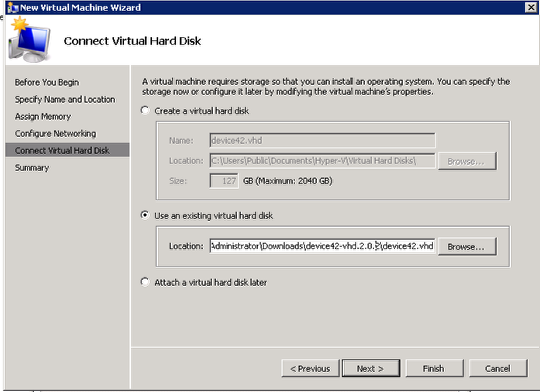 Connect VHD